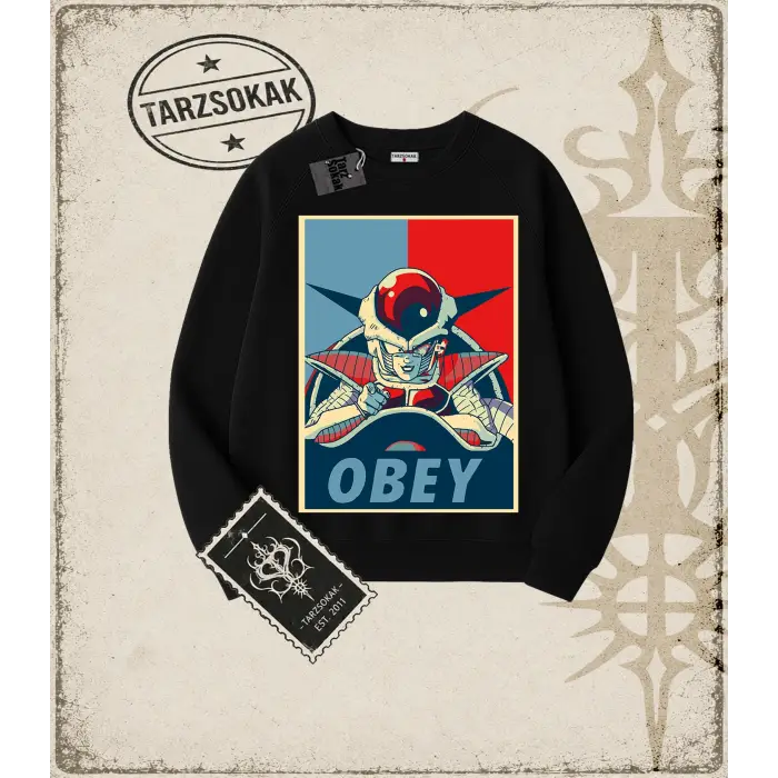 Dragon Ball Anime Baskılı Oversize Unisex Bisiklet Yaka Sweatshirt