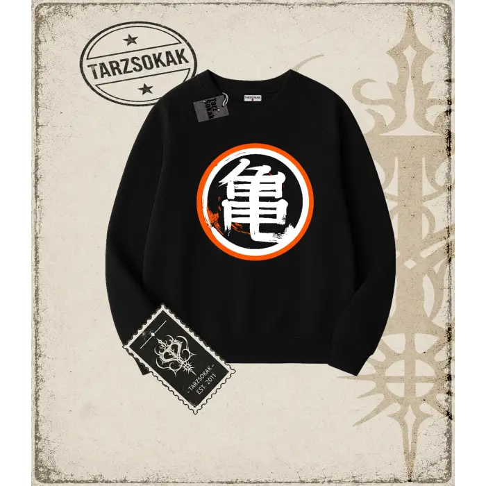Dragon Ball Anime Baskılı Oversize Unisex Bisiklet Yaka Sweatshirt