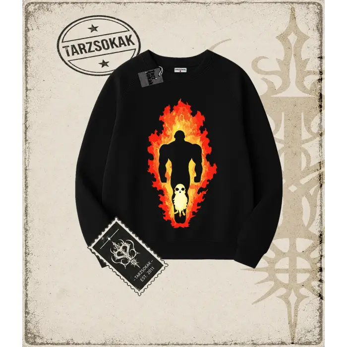 Dragon Ball Anime Baskılı Oversize Unisex Bisiklet Yaka Sweatshirt