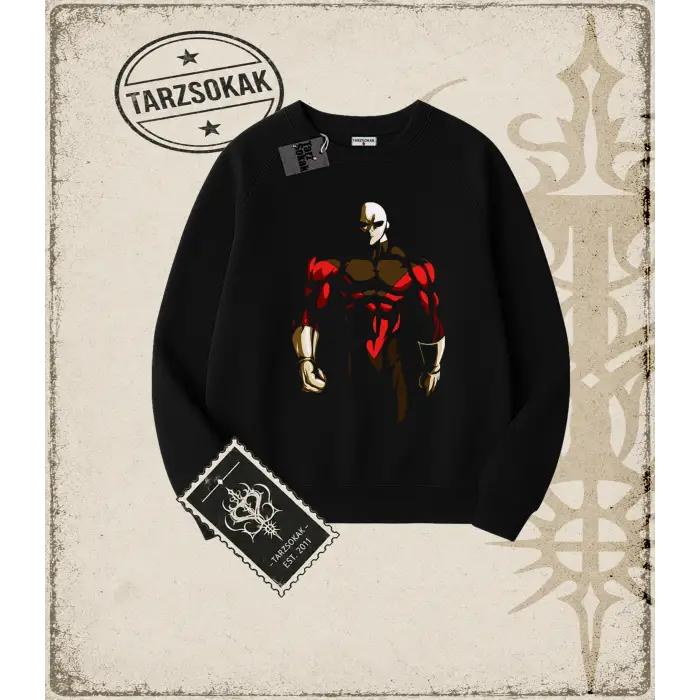 Dragon Ball Anime Baskılı Oversize Unisex Bisiklet Yaka Sweatshirt