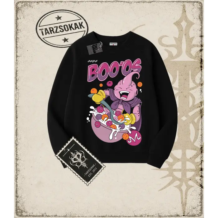 Dragon Ball Anime Baskılı Oversize Unisex Bisiklet Yaka Sweatshirt