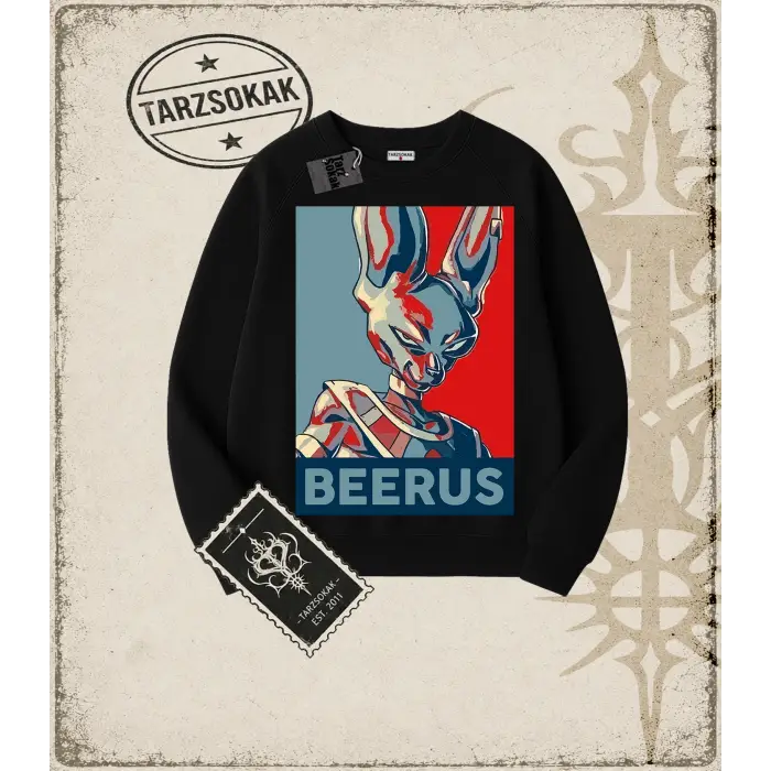 Dragon Ball Anime Baskılı Oversize Unisex Bisiklet Yaka Sweatshirt