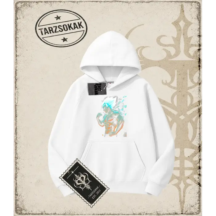 Dragon Ball Anime Baskılı Oversize Unisex Kapşonlu Sweatshirt