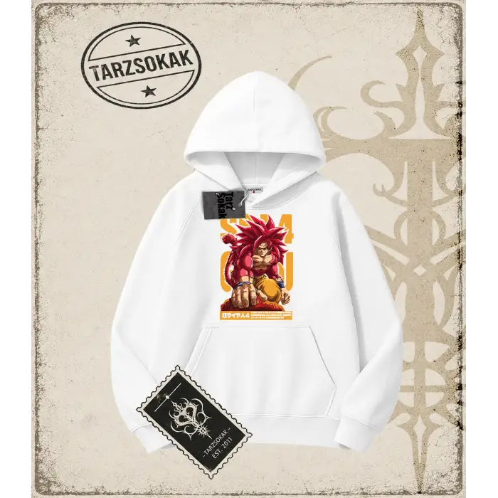 Dragon Ball Anime Baskılı Oversize Unisex Kapşonlu Sweatshirt