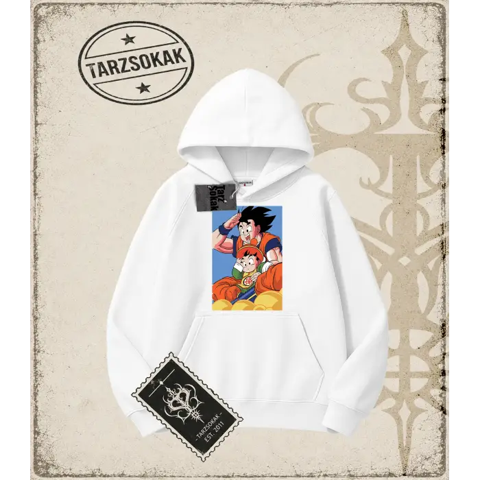 Dragon Ball Anime Baskılı Oversize Unisex Kapşonlu Sweatshirt