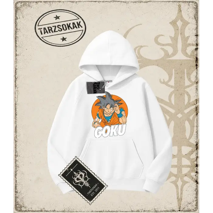 Dragon Ball Anime Baskılı Oversize Unisex Kapşonlu Sweatshirt