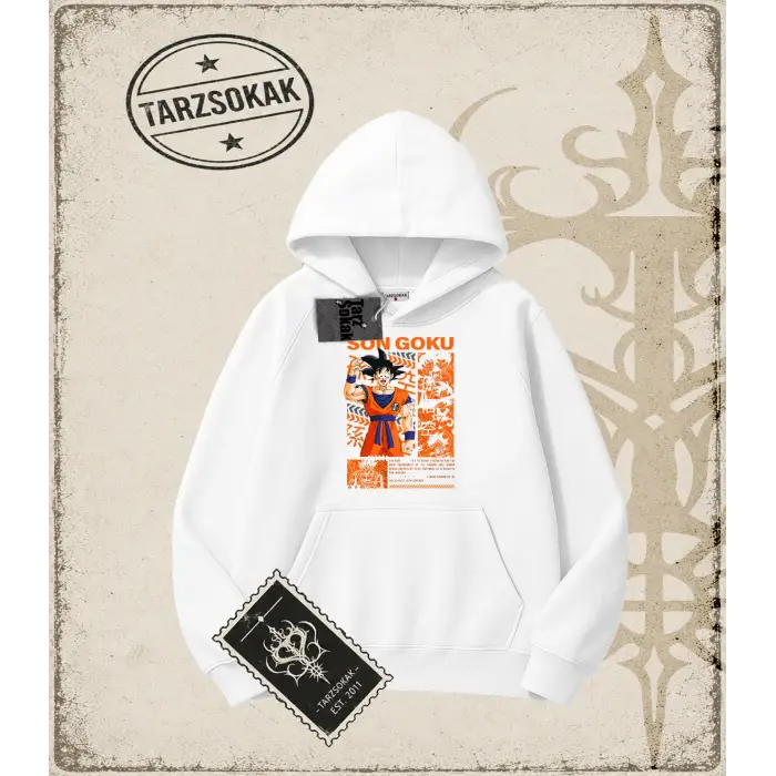 Dragon Ball Anime Baskılı Oversize Unisex Kapşonlu Sweatshirt