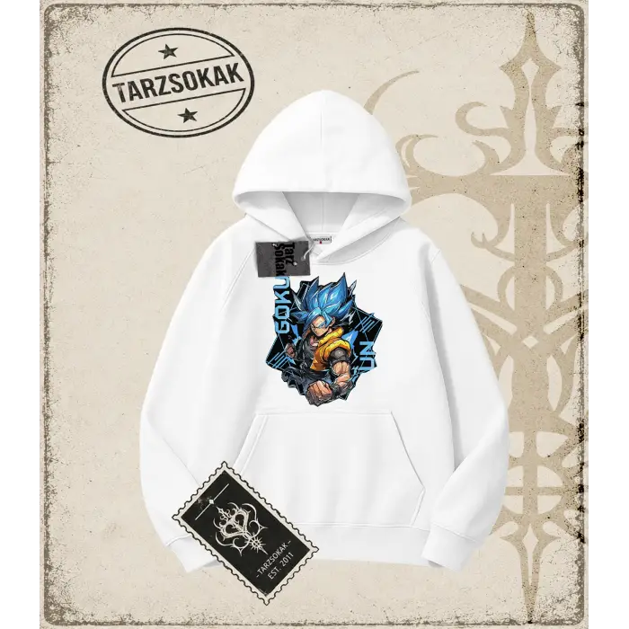 Dragon Ball Anime Baskılı Oversize Unisex Kapşonlu Sweatshirt