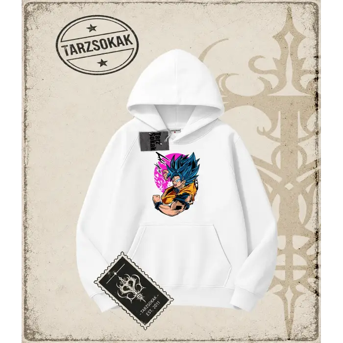 Dragon Ball Anime Baskılı Oversize Unisex Kapşonlu Sweatshirt
