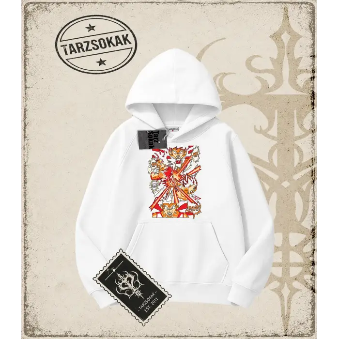 Dragon Ball Anime Baskılı Oversize Unisex Kapşonlu Sweatshirt