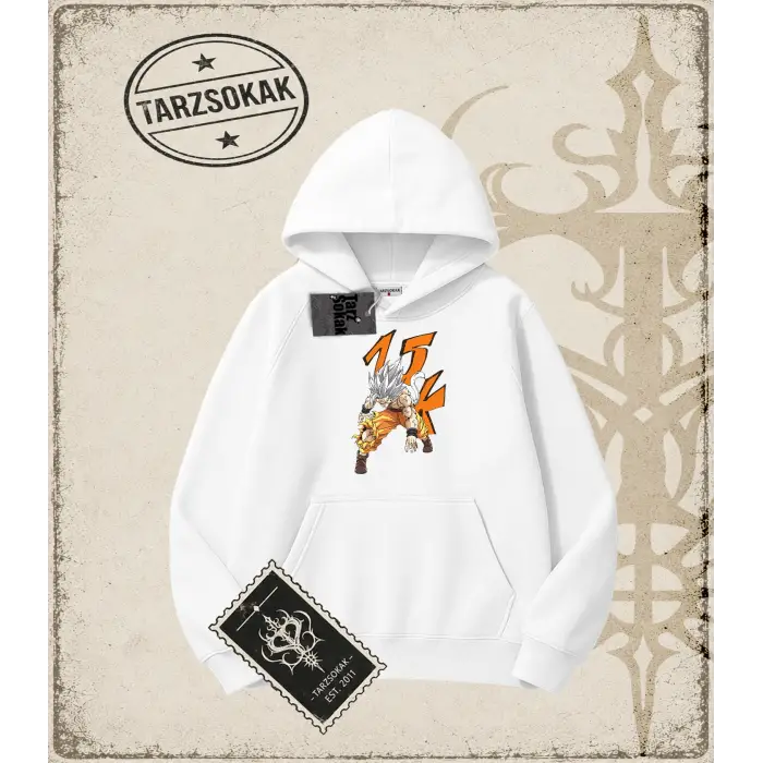 Dragon Ball Anime Baskılı Oversize Unisex Kapşonlu Sweatshirt