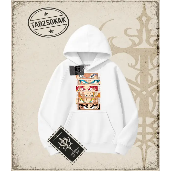 Dragon Ball Anime Baskılı Oversize Unisex Kapşonlu Sweatshirt