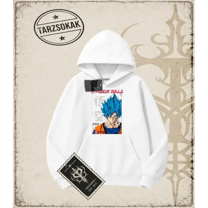 Dragon Ball Anime Baskılı Oversize Unisex Kapşonlu Sweatshirt