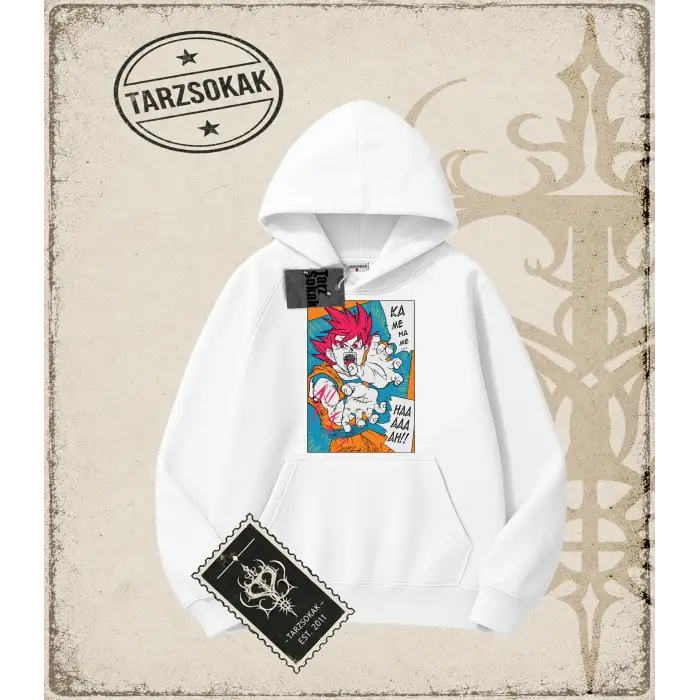 Dragon Ball Anime Baskılı Oversize Unisex Kapşonlu Sweatshirt