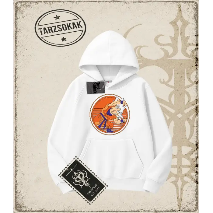Dragon Ball Anime Baskılı Oversize Unisex Kapşonlu Sweatshirt