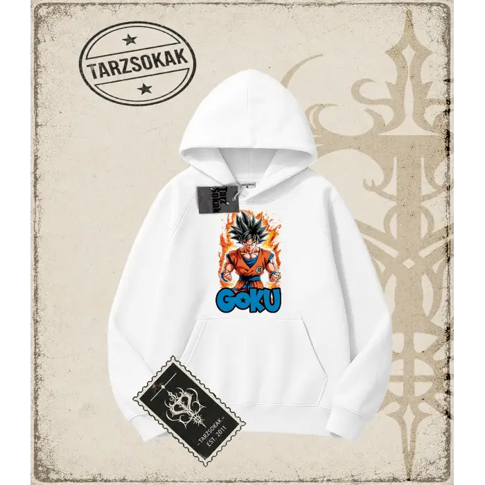 Dragon Ball Anime Baskılı Oversize Unisex Kapşonlu Sweatshirt