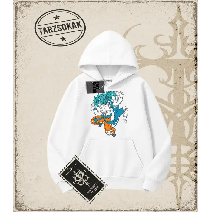 Dragon Ball Anime Baskılı Oversize Unisex Kapşonlu Sweatshirt