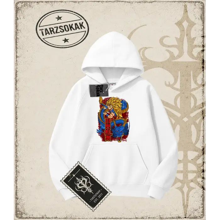 Dragon Ball Anime Baskılı Oversize Unisex Kapşonlu Sweatshirt