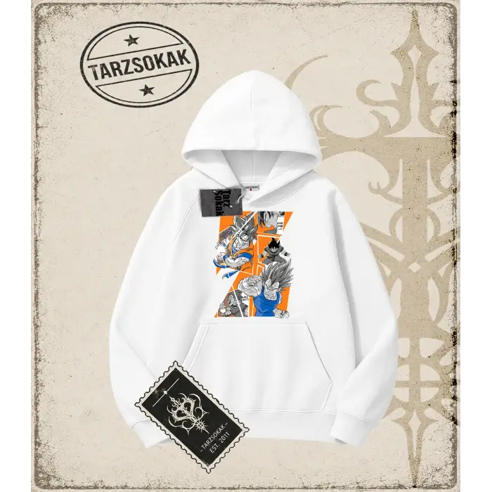 Dragon Ball Anime Baskılı Oversize Unisex Kapşonlu Sweatshirt