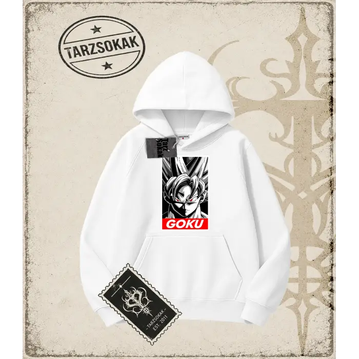 Dragon Ball Anime Baskılı Oversize Unisex Kapşonlu Sweatshirt