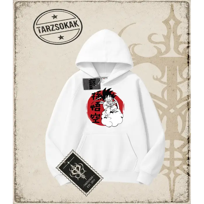 Dragon Ball Anime Baskılı Oversize Unisex Kapşonlu Sweatshirt
