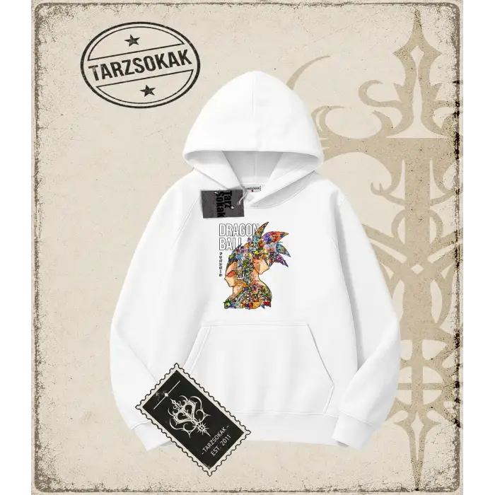 Dragon Ball Anime Baskılı Oversize Unisex Kapşonlu Sweatshirt