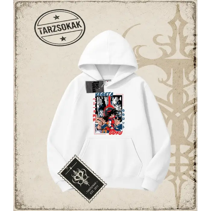 Dragon Ball Anime Baskılı Oversize Unisex Kapşonlu Sweatshirt