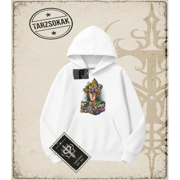 Dragon Ball Anime Baskılı Oversize Unisex Kapşonlu Sweatshirt