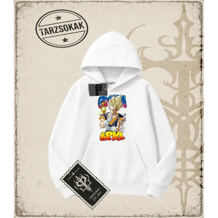Dragon Ball Anime Baskılı Oversize Unisex Kapşonlu Sweatshirt
