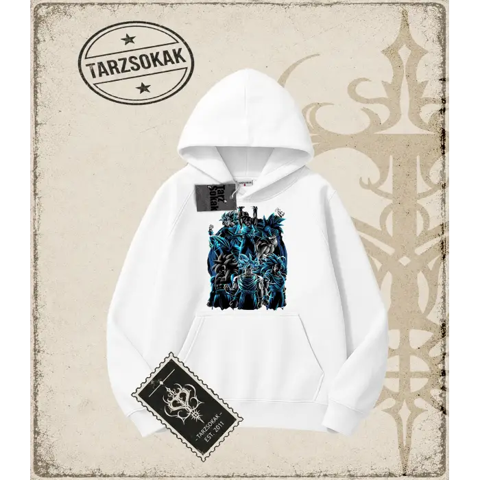 Dragon Ball Anime Baskılı Oversize Unisex Kapşonlu Sweatshirt