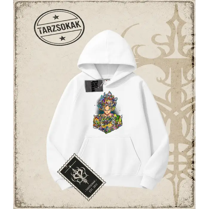 Dragon Ball Anime Baskılı Oversize Unisex Kapşonlu Sweatshirt