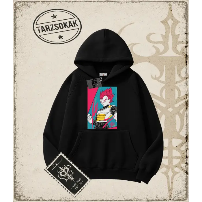 Dragon Ball Anime Baskılı Oversize Unisex Kapşonlu Sweatshirt