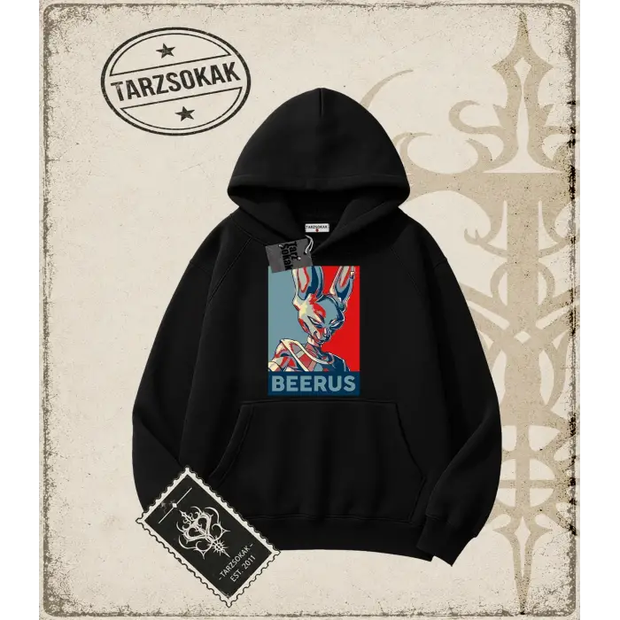 Dragon Ball Anime Baskılı Oversize Unisex Kapşonlu Sweatshirt