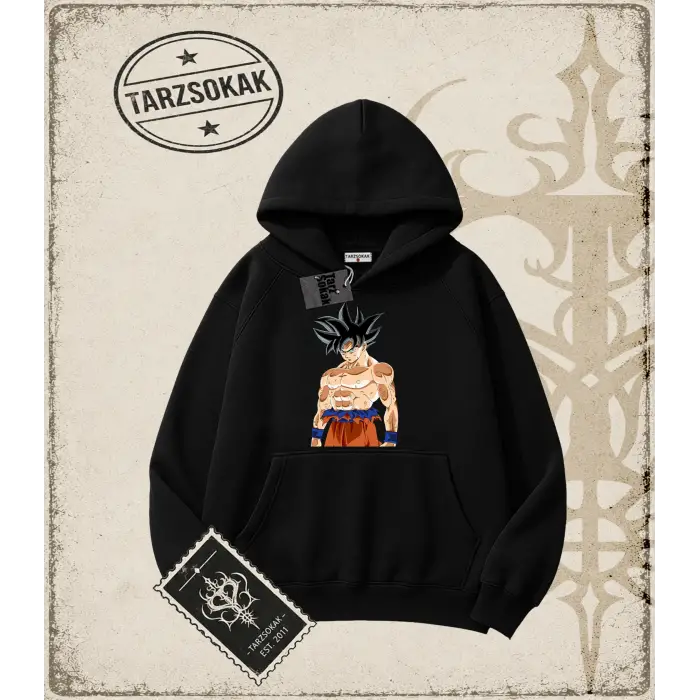 Dragon Ball Anime Baskılı Oversize Unisex Kapşonlu Sweatshirt