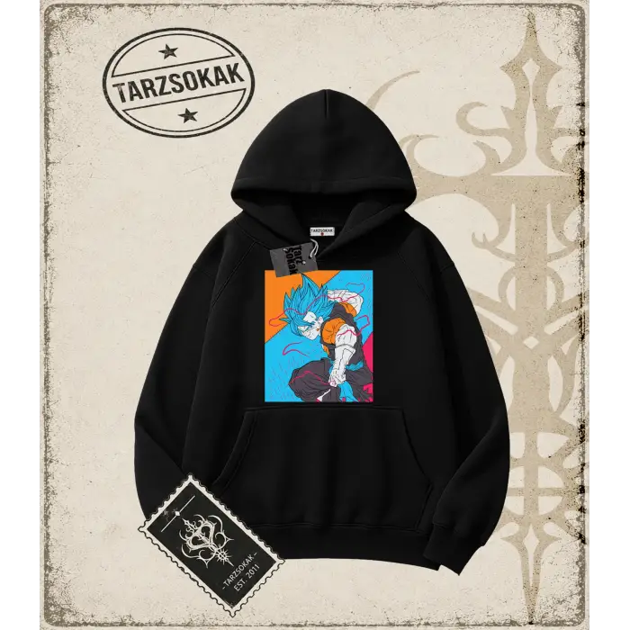 Dragon Ball Anime Baskılı Oversize Unisex Kapşonlu Sweatshirt