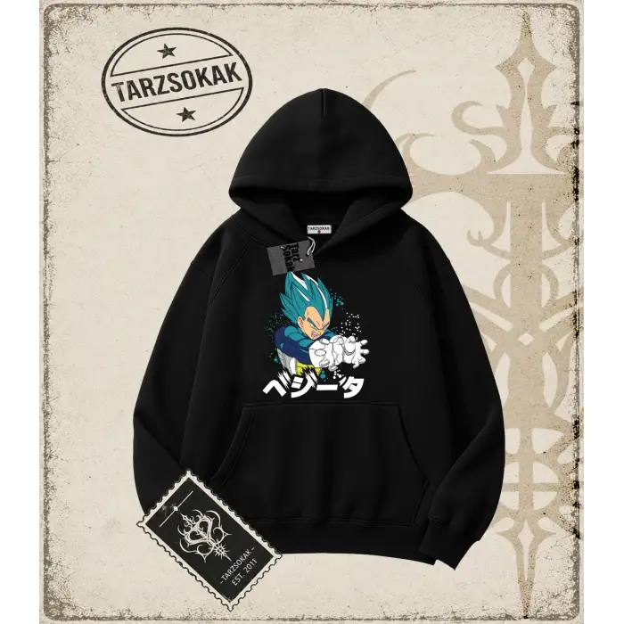 Dragon Ball Anime Baskılı Oversize Unisex Kapşonlu Sweatshirt