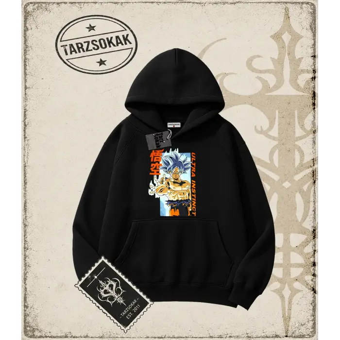 Dragon Ball Anime Baskılı Oversize Unisex Kapşonlu Sweatshirt