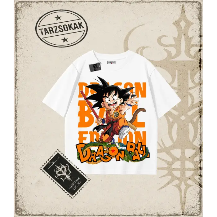 Dragon Ball Anime Baskılı Oversize Unisex Tişört