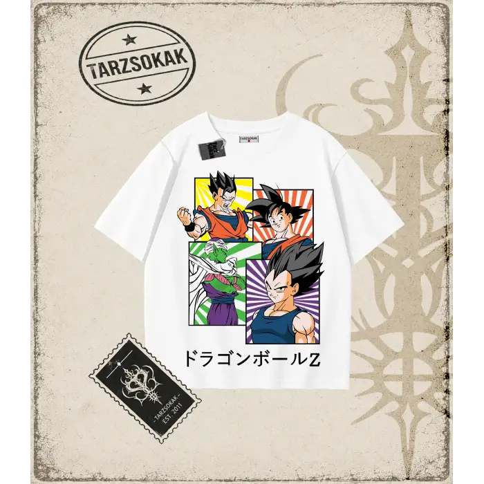 Dragon Ball Anime Baskılı Oversize Unisex Tişört