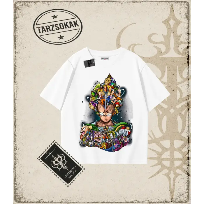 Dragon Ball Anime Baskılı Oversize Unisex Tişört
