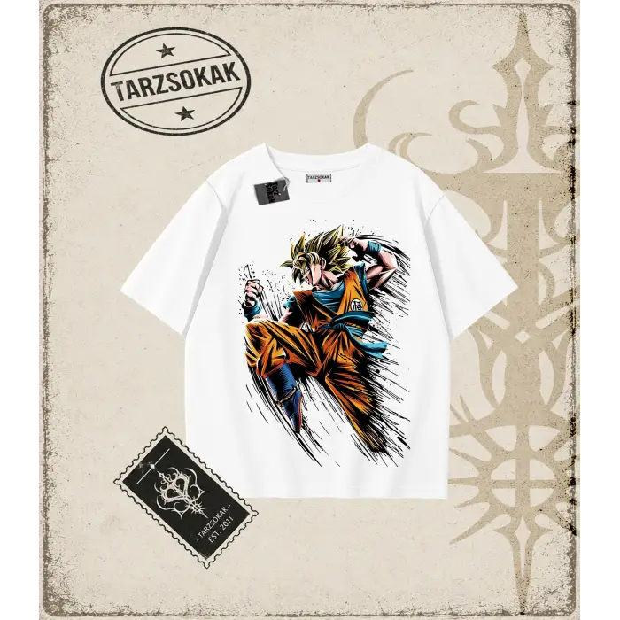 Dragon Ball Anime Baskılı Oversize Unisex Tişört