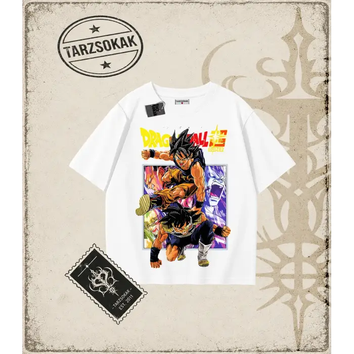Dragon Ball Anime Baskılı Oversize Unisex Tişört