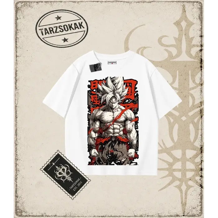 Dragon Ball Anime Baskılı Oversize Unisex Tişört