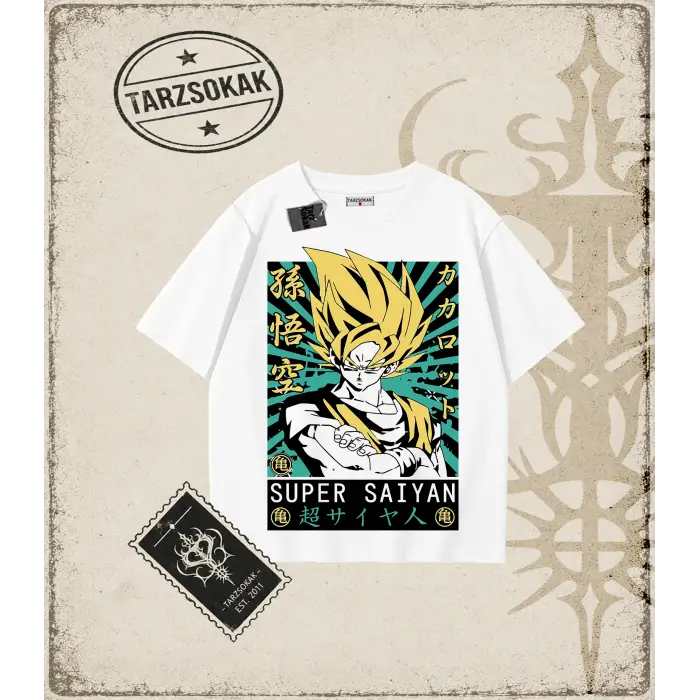 Dragon Ball Anime Baskılı Oversize Unisex Tişört