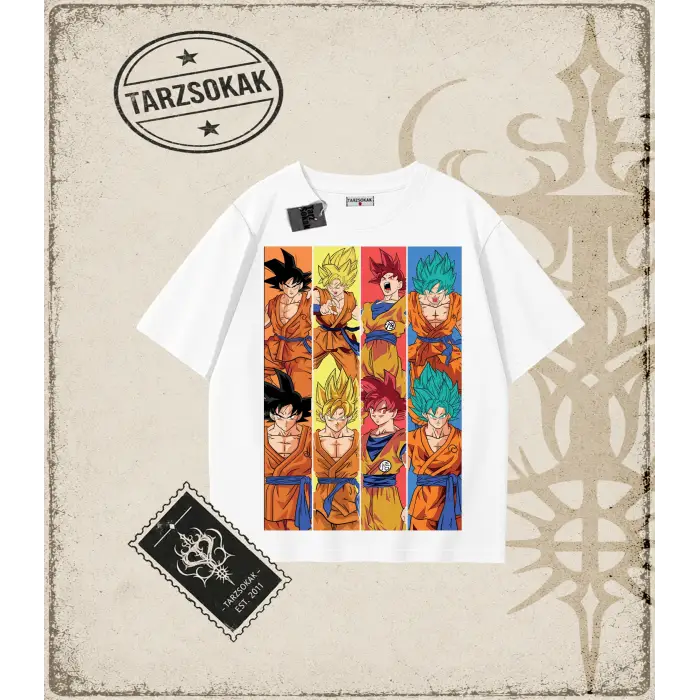 Dragon Ball Anime Baskılı Oversize Unisex Tişört