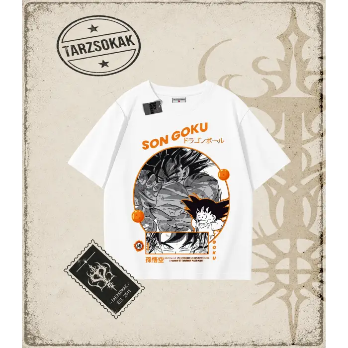 Dragon Ball Anime Baskılı Oversize Unisex Tişört