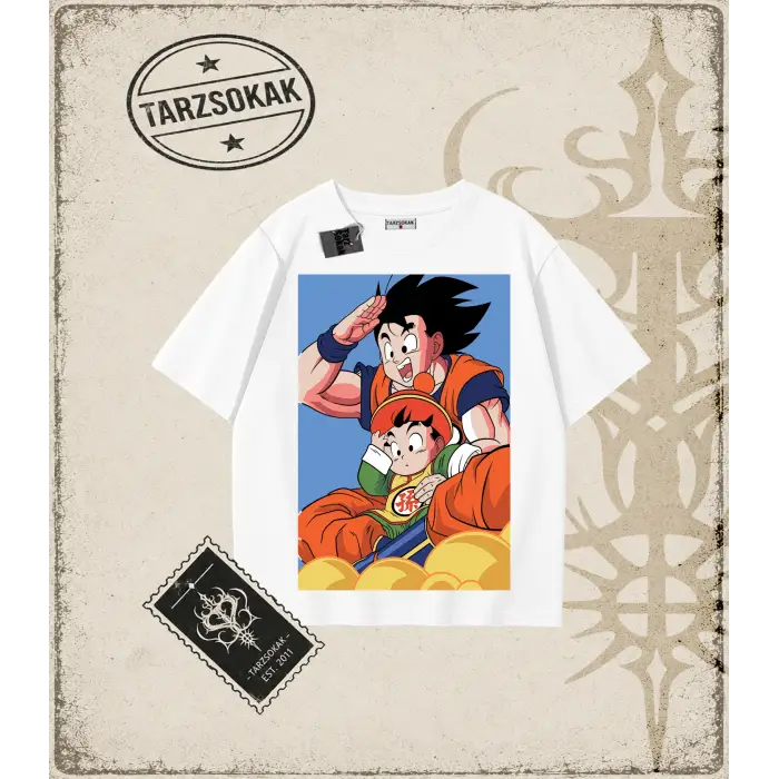 Dragon Ball Anime Baskılı Oversize Unisex Tişört