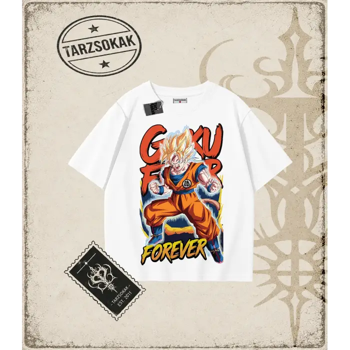 Dragon Ball Anime Baskılı Oversize Unisex Tişört