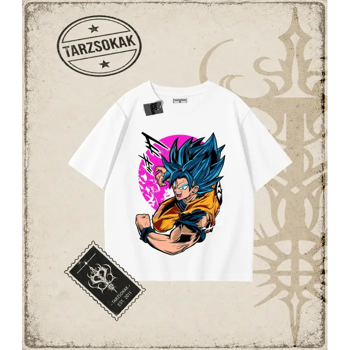 Dragon Ball Anime Baskılı Oversize Unisex Tişört