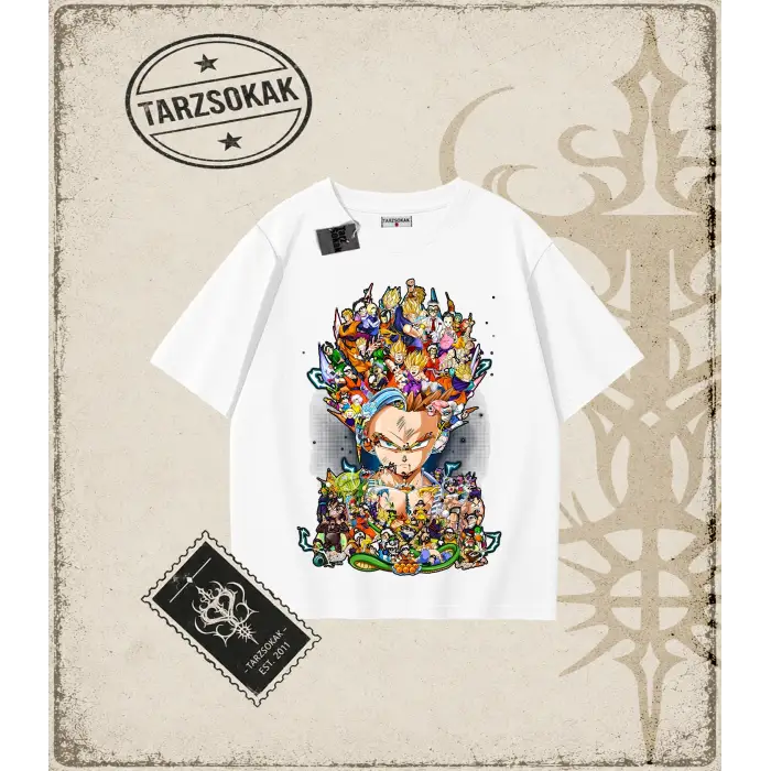 Dragon Ball Anime Baskılı Oversize Unisex Tişört